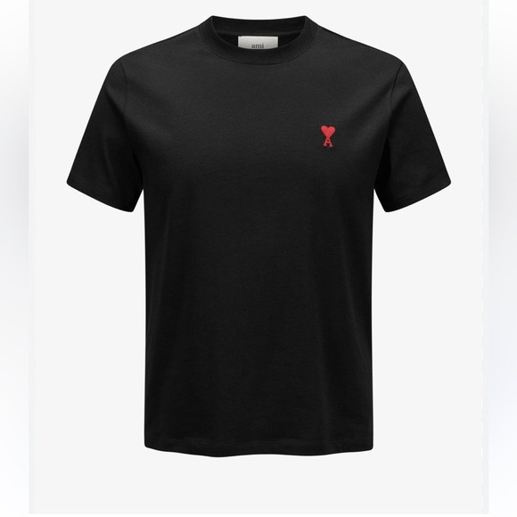 Ami De Coeur black T-shirt with red embroidered logo. Size XXS - Picture 4 of 12